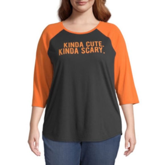 City Streets Tops - *LAST CALL* CITY STREETS - KINDA CUTE KINDA SCARY TOP SZ XXL